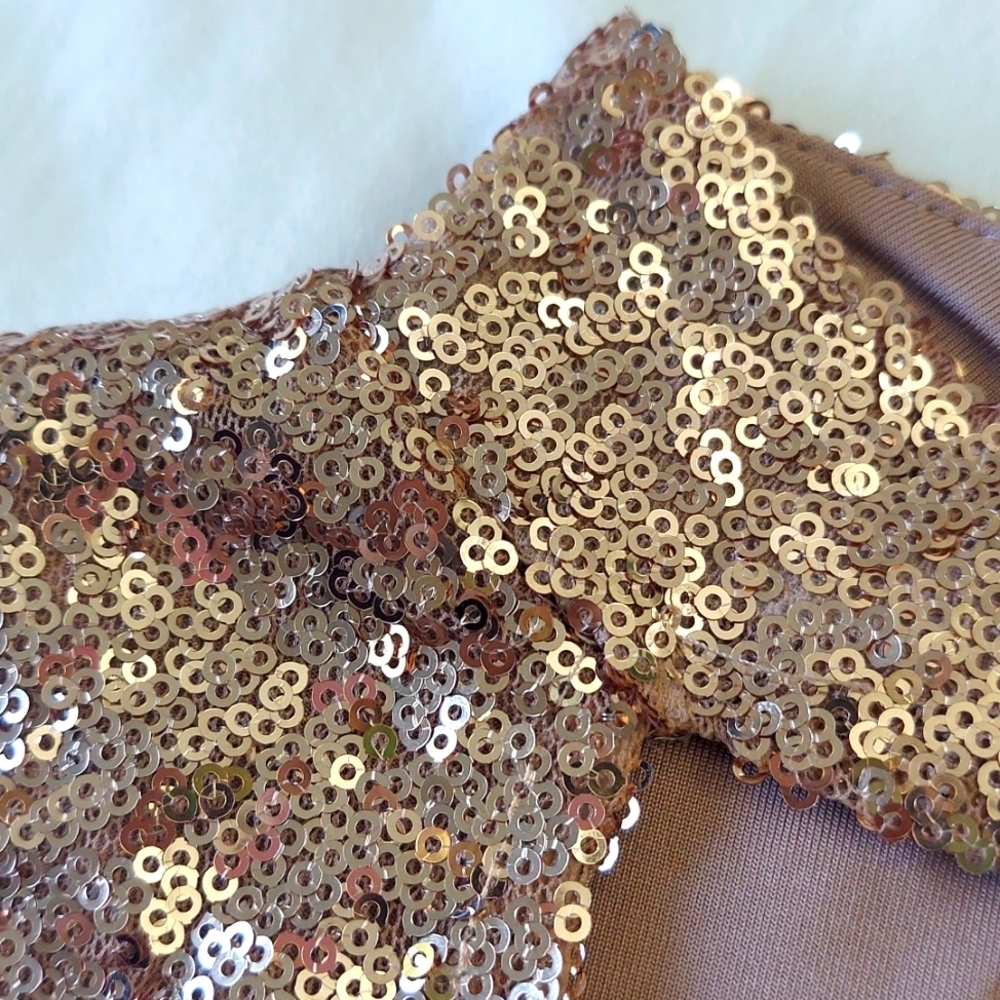 Gold Sequin Racerback Crop Top Size XS - Picture 7 of 12